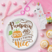 書道のカボチャスパイスおよびすべてニース木 ペーパープレート (パーティー)