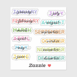 書道のカラフル書道の数か月 シール