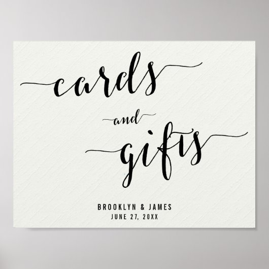 書道のカードと結婚ギフトのサイン11x8.5 ポスター (正面)