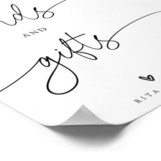 書道のカードと贈り結婚物の御札 ポスター (角)