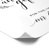 書道のカード結婚とギフトの標識 ポスター (角)