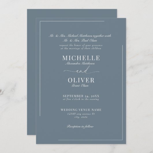 書道のクラシックモダン結婚式招待状 招待状 (正面/裏面)