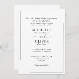 書道のクラシックモダン結婚式招待状 招待状