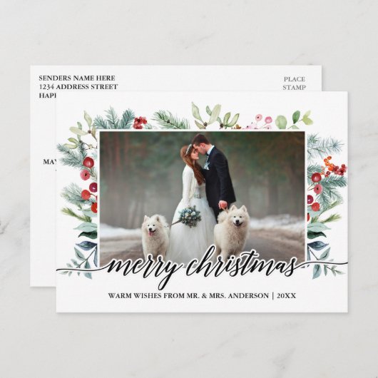 書道のクリスマス・グ結婚リーナリーの写真 ポストカード (正面/裏面)