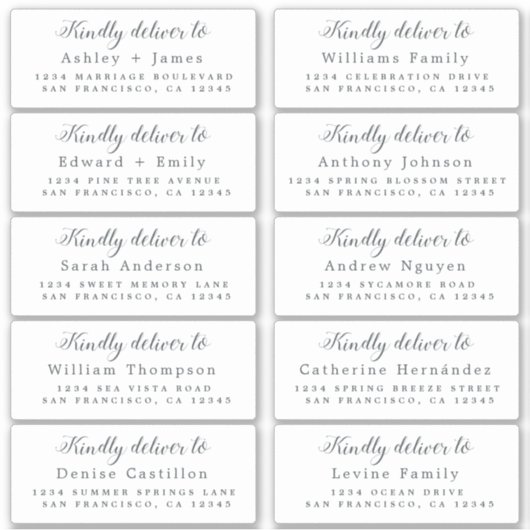 書道のゲストア結婚ドレスに配信 シール (正面)