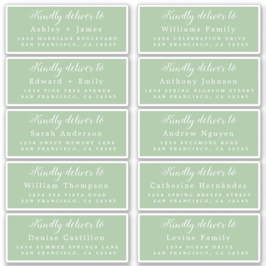 書道のゲスト結婚住所 シールへ シール (正面)