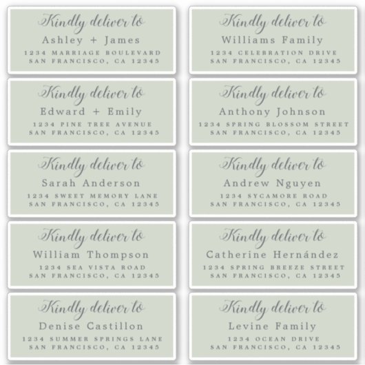 書道のゲスト結婚住所 シールへ シール (正面)