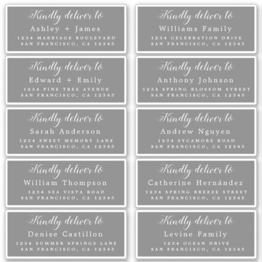 書道のゲスト結婚住所 シールへ シール (正面)