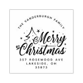 書道のスクリプトカスタムクリスマス差出人住所 ラバースタンプ (インプリント)