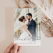 書道のスクリプトnewlyweds結婚の写真 サンキューカード