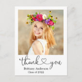 書道のハート大学院のスクエア写真ありがとう ポストカード (正面)