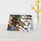 書道のペンおよび星のGradutionカード カード (黄色い花)