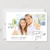 書道のミニマカジュアルリスト写真が日付を救う マグネット招待状 (正面)