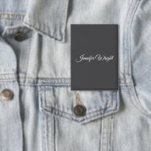 書道のミニマルな平原モダン灰色 缶バッジ (インサイチュ)