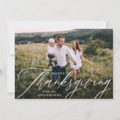 書道のモダンハッピー感謝祭の写真 シーズンカード (正面)
