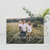 書道のモダンハッピー感謝祭の写真 シーズンカード (スタンド正面)