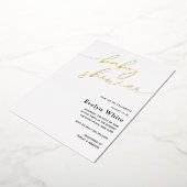 書道のモダンベビーシャワー 箔招待状 (回転した状態)