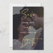 書道のモダンベラム写真が保存日 マグネット招待状 (正面)