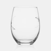 書道のモノグラム名パーソナライズされた ステムなしワイングラス (右)