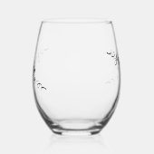 書道のモノグラム名パーソナライズされた ステムなしワイングラス (左)