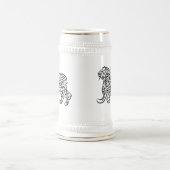 書道のライオン(黒) ビールジョッキ (中央)