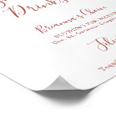 書道の優雅なフローラの署名ドリンクの看板 ポスター (角)