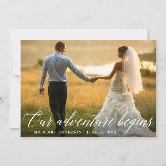 書道の冒険が始結婚まる サンキューカード (正面)