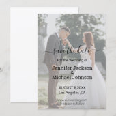 書道の写真の招待状結婚を保存する ノートカード (正面/裏面)