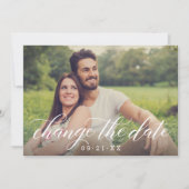 書道の写真モダンの結婚変更 セーブザデート (正面)