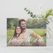 書道の写真モダンの結婚変更 セーブザデート (スタンド正面)