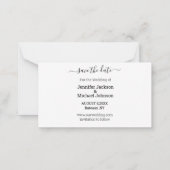 書道の写真モダンを結婚保存する ノートカード (裏面)