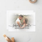 書道の写真モダンを結婚保存する ノートカード (正面/裏面インサイチュ)