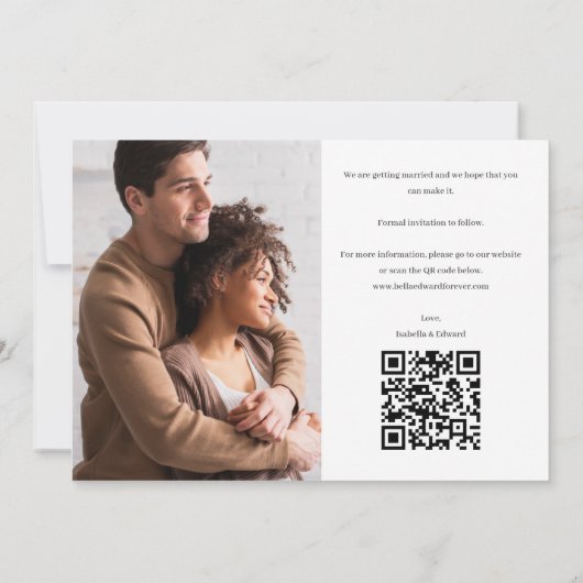 書道の写真日付カードQRコードの保存 セーブザデート (裏面)