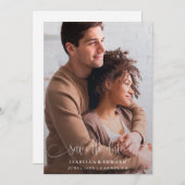 書道の写真日付カードQRコードの保存 セーブザデート (正面/裏面)