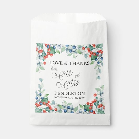 書道の冬の結婚式 フェイバーバッグ (正面)