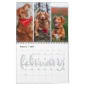 書道の切れ端月写真コラージュ カレンダー (2月 2027)