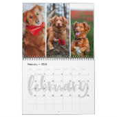 書道の切れ端月写真コラージュ カレンダー (2月 2026)