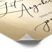 書道の台本金ゴールドは結婚どこにでも座る ポスター (角)