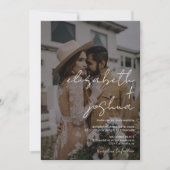 書道の名前を黒の4写真結婚すべて 招待状 (正面)