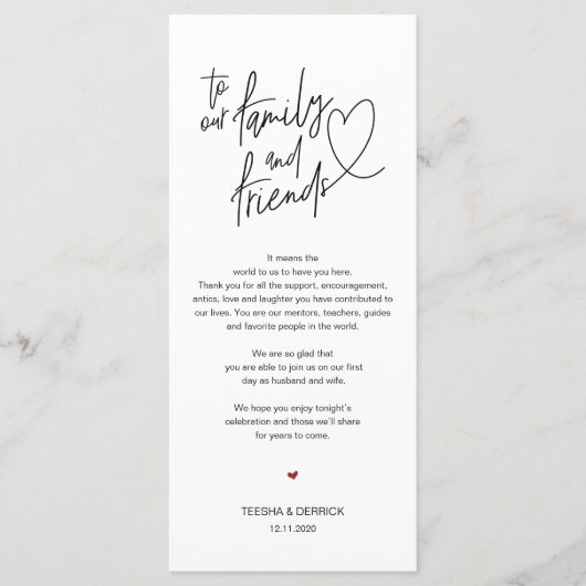 書道の場モダン所設定サンキューカード プログラム (正面)