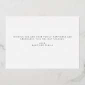 書道の家族の写真クリスマス 箔シーズンカード (裏面)