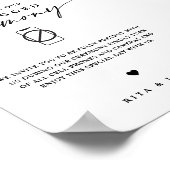 書道の差し抜結婚き式標識 ポスター (角)