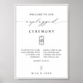 書道の差し抜結婚き式標識 ポスター (正面)