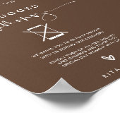 書道の差し抜結婚き式標識 ポスター (角)