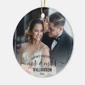 書道の御夫妻 | 2私たちの最初のクリスマス写真 セラミックオーナメント (左)