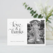 書道の愛と感謝していブライダルシャワー2写真 サンキューカード (スタンド正面)