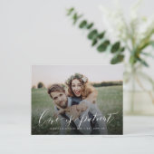 書道の愛は忍耐強い写真の延期 ポストカード (スタンド正面)