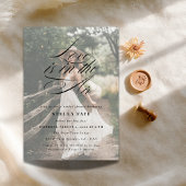 書道の愛は空気のブライダルシャワー写真 招待状