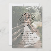 書道の愛は空気のブライダルシャワー写真 招待状 (正面)