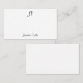 書道の文字のモノグラムのクラシックなテンプレートの黒 ノートカード (正面/裏面)